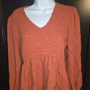 Betsey's Boutique Burnt Orange Top Sz XL